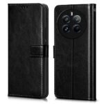 Shock Proof Flip Cover Back Case Cover for Realme 12 Pro 5G | Realme 12 Pro Plus 5G | P1 Pro 5G (Flexible | Leather Finish | Card Pockets Wallet & Stand | Black)