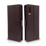 Samsung Galaxy A70 / A70s Flip Case Leather Finish | Inside TPU with Card Pockets | Wallet Stand and Shock Proof | Magnetic Closing | Complete Protection Flip Cover (Coffee)