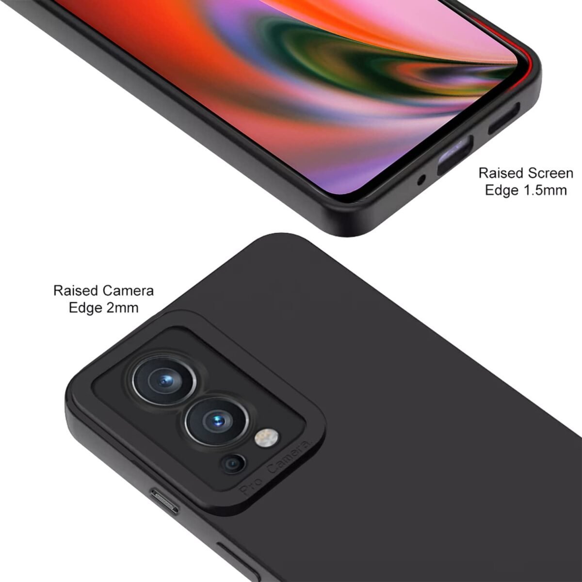 Oneplus Nord 2 5G Back Cover Soft Matte Liquid Silicone TPU | Camera Protection | Shockproof Slim Back Case for Oneplus Nord 2 5G (Black)