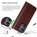 Shock Proof Flip Cover Back Case Cover for Vivo Y16 | Vivo Y56 | Vivo T2X (Flexible | Leather Finish | Card Pockets Wallet & Stand | Chestnut Brown)