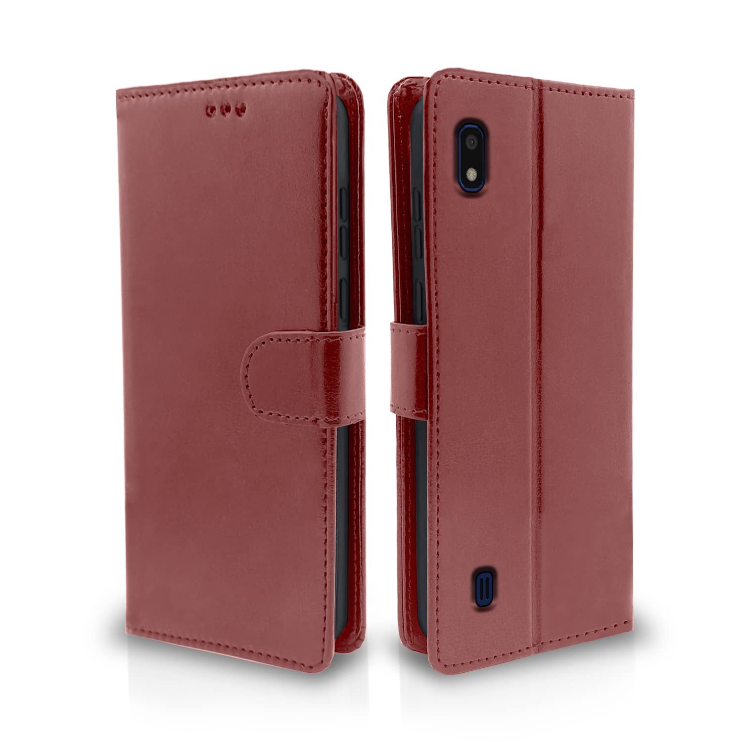 Samsung Galaxy A10 Flip Case Leather Finish | Inside TPU with Card Pockets | Wallet Stand and Shock Proof | Magnetic Closing | Complete Protection Flip Cover for Samsung Galaxy A10 (Brown) Samsung Galaxy A10 Flip Case Leather Finish | Inside TPU with Card Pockets | Wallet Stand and Shock Proof | Magnetic Closing | Complete Protection Flip Cover for Samsung Galaxy A10 (Brown)