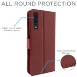 Samsung Galaxy A70 / A70s Flip Case Leather Finish | Inside TPU with Card Pockets | Wallet Stand and Shock Proof | Magnetic Closing | Complete Protection Flip Cover (Brown)