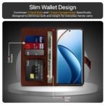 Shock Proof Flip Cover Back Case Cover for Realme 13 Pro 5G | Realme 13 Pro Plus 5G (Flexible | Leather Finish | Card Pockets Wallet & Stand | Chestnut Brown)