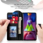 Vivo Y36 Flip Case | Premium Leather Finish Flip Cover | with Card Pockets | Wallet Stand |Complete Protection Flip Cover for Vivo Y36 - Black
