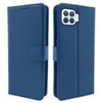 Oppo F17 Pro Flip Case Leather Finish | Inside TPU with Card Pockets | Wallet Stand and Shock Proof | Magnetic Closing | Complete Protection Flip Cover for Oppo F17 Pro (Blue)