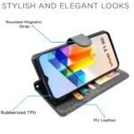 Vivo T1 5G / Vivo Y75 5G / iQOO Z6 5G Flip Cover | PU Leather Finish | 360 Protection | Wallet & Stand | Strong Magnetic Flip Case for Vivo T1 5G / Vivo Y75 5G / iQOO Z6 5G (Black)