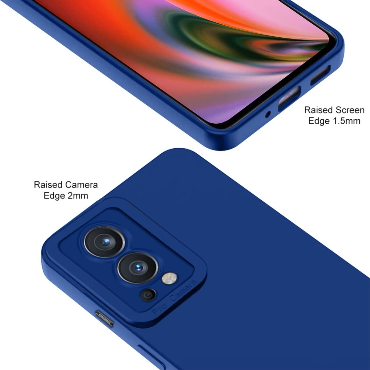 Oneplus Nord 2 5G Back Cover Soft Matte Liquid Silicone TPU | Camera Protection | Shockproof Slim Back Case for Oneplus Nord 2 5G (Blue)