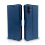 Realme C3 Flip Case Leather Finish | Inside TPU with Card Pockets | Wallet Stand and Shock Proof | Magnetic Closing | Complete Protection Flip Cover for Realme C3 (Blue)