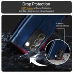 Shock Proof Flip Cover Back Case Cover for Vivo Y200e 5G | Vivo T3 5G (Flexible | Leather Finish | Card Pockets Wallet & Stand | Blue)