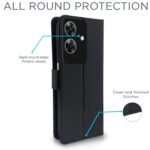 Flip Cover Leather Finish | Inside TPU with Card Pockets | Wallet Stand and Shock Proof | Complete Protection Flip Case for Realme C61 / Realme Narzo N61 (Black)