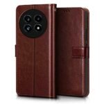 Shock Proof Flip Cover Back Case Cover for Realme 13 Pro 5G | Realme 13 Pro Plus 5G (Flexible | Leather Finish | Card Pockets Wallet & Stand | Chestnut Brown)