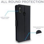 Realme 3 / 3i Flip Case Leather Finish | Inside TPU with Card Pockets | Wallet Stand and Shock Proof | Magnetic Closing | Complete Protection Flip Cover for Realme 3 / 3i (Black)