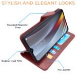 Flip Cover Leather Finish | Inside TPU with Card Pockets | Complete Protection Button Flip for Realme Narzo 70x 5G / N65 / Realme 13/12/12X 5G/C65 (Blue)