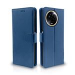 Realme 11 / 11X 5G / Narzo 60X 5G Flip Cover Leather Finish | Inside TPU with Card Pockets | Wallet Stand and Shock Proof | Complete Protection Flip Case (Blue)