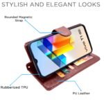 Vivo T1 5G / Vivo Y75 5G / iQOO Z6 5G Flip Cover | PU Leather Finish | 360 Protection | Wallet & Stand | Strong Magnetic Flip Case for Vivo T1 5G / Vivo Y75 5G / iQOO Z6 5G (Brown)