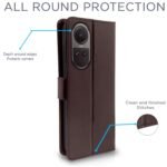 Oppo Reno 10 Pro 5G Flip Cover Leather Finish | Inside TPU with Card Pockets | Wallet Stand and Shock Proof | Complete Protection Flip Case (Coffee)
