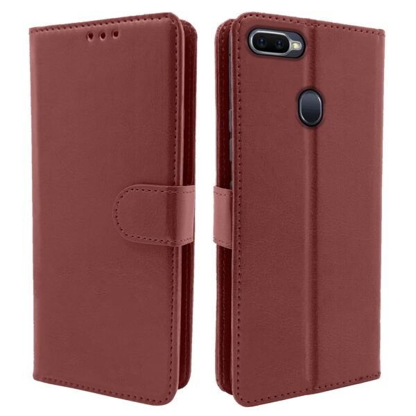 Oppo Realme 2/2 Pro/Realme U1 Flip Cover Magnetic Leather Wallet Case Shockproof Tpu for Realme 2/2 Pro/Realme U1 (Brown)