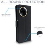 Realme 11 / 11X 5G / Narzo 60X 5G Flip Cover Leather Finish | Inside TPU with Card Pockets | Wallet Stand and Shock Proof | Complete Protection Flip Case (Black)