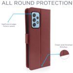 Samsung Galaxy A52 Vintage Flip Cover Leather Wallet Case & Cover Shockproof TPU for Samsung Galaxy A52 (Brown)
