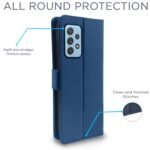 Samsung Galaxy A52 Vintage Flip Cover Leather Wallet Case & Cover Shockproof TPU Samsung Galaxy A52 (Blue)