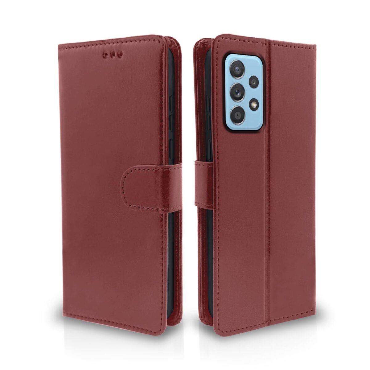 Samsung Galaxy A52 Vintage Flip Cover Leather Wallet Case & Cover Shockproof TPU for Samsung Galaxy A52 (Brown)