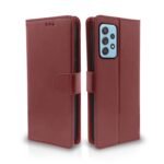 Samsung Galaxy A52 Vintage Flip Cover Leather Wallet Case & Cover Shockproof TPU for Samsung Galaxy A52 (Brown)