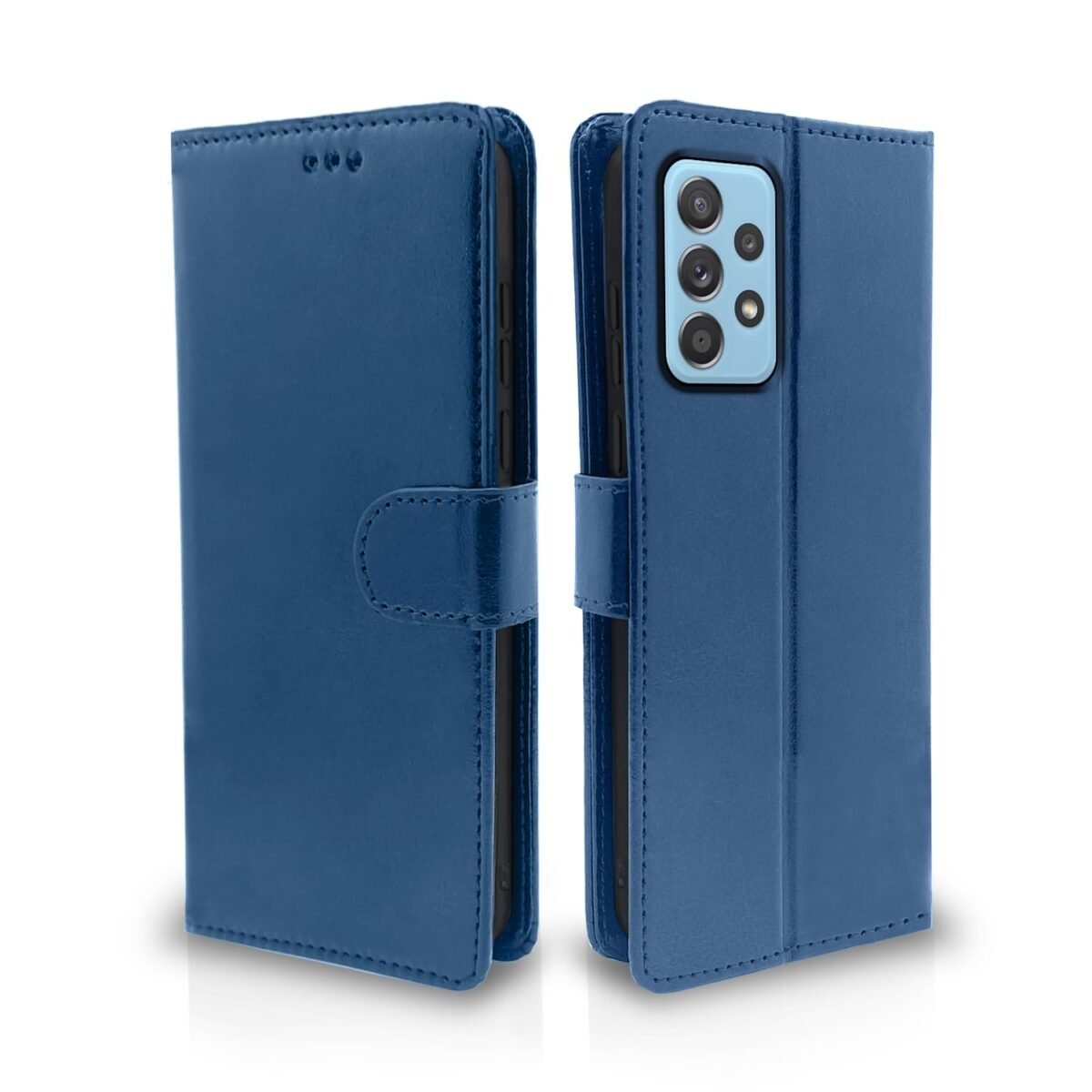 Samsung Galaxy A52 Vintage Flip Cover Leather Wallet Case & Cover Shockproof TPU Samsung Galaxy A52 (Blue)