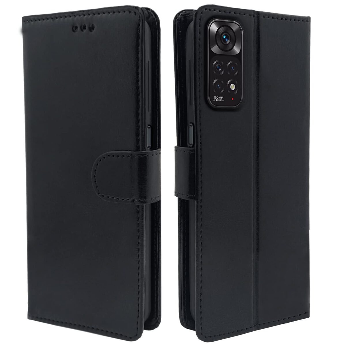 Mi Redmi Note 11 Pro/Pro Plus 5G Flip Cover | PU Leather Finish | 360 Protection | Wallet & Stand | Strong Magnetic Flip Case for Mi Redmi Note 11 Pro/Pro Plus 5G (Black)