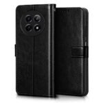 Shock Proof Flip Cover Back Case Cover for Realme 13 5G | Realme 12 5G | 12X 5G | Narzo 70x 5G | C65 5G | N65 (Flexible | Leather Finish | Card Pockets Wallet & Stand | Black)