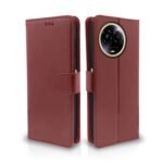 Realme 11 / 11X 5G / Narzo 60X 5G Flip Cover Leather Finish | Inside TPU with Card Pockets | Wallet Stand and Shock Proof | Complete Protection Flip Case (Brown)