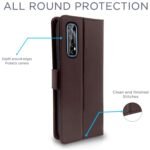 Flip Case Leather Finish | Inside TPU with Card Pockets | Wallet Stand and Shock Proof | Magnetic Closing | Complete Protection Flip Cover for Realme 7 / Narzo 30 4G / Narzo 20 Pro (Coffee)