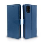 Samsung Galaxy A51 Flip Cover Magnetic Leather Wallet Case Shockproof TPU for Samsung Galaxy A51 (Blue)