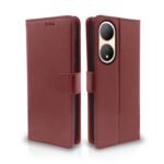 Vivo Y100 5G Flip Cover Leather Finish | Inside TPU with Card Pockets | Wallet Stand and Shock Proof | Complete Protection Flip Case (Brown)