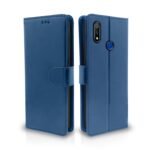 Realme 3 Pro Flip Cover Leather Finish | Inside TPU with Card Pockets | Wallet Stand and Shock Proof | Complete Protection Flip Case (Blue)