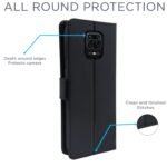 Redmi Note 9 Pro/Note 9 Pro Max/Poco M2 Pro/Redmi Note 10 Lite Flip Cover Leather Finish | Inside TPU with Card Pockets | Wallet Stand | Complete Protection Flip Case (Black)