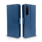 Realme 6 Flip Case Leather Finish | Inside TPU with Card Pockets | Wallet Stand and Shock Proof | Magnetic Closing | Complete Protection Flip Cover for Realme 6 (Blue)