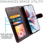 Oppo F25 Pro 5G Flip Cover Leather Finish | Inside TPU with Card Pockets | Wallet Stand and Shock Proof | Complete Protection Flip Case (Coffee)