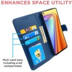 Realme 7 Flip Case Leather Finish | Inside TPU with Card Pockets | Wallet Stand and Shock Proof | Magnetic Closing | Complete Protection Flip Cover for Realme 7 (Blue)