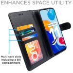 Mi Redmi Note 11 / Note 11s Flip Cover | PU Leather Finish | 360 Protection | Wallet & Stand | Strong Magnetic Flip Case for Mi Redmi Note 11 / Note 11s (Black)