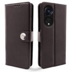 Oppo Reno 8T 5G Flip Cover Leather Finish | Inside TPU with Card Pockets | Wallet Stand and Shock Proof | Complete Protection Button Flip Case (Coffee)