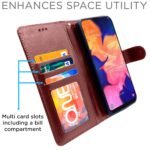 Samsung Galaxy A10 Flip Case Leather Finish | Inside TPU with Card Pockets | Wallet Stand and Shock Proof | Magnetic Closing | Complete Protection Flip Cover for Samsung Galaxy A10 (Brown)