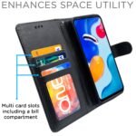 Mi Redmi Note 11 Pro/Pro Plus 5G Flip Cover | PU Leather Finish | 360 Protection | Wallet & Stand | Strong Magnetic Flip Case for Mi Redmi Note 11 Pro/Pro Plus 5G (Black)