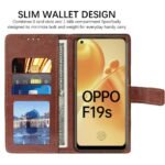 Flip Cover for Oppo F19s | Premium Leather Finish | Inbuilt Pockets & Stand | Flip Case for Oppo F19s (Brown)