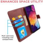 Samsung Galaxy A70 / A70s Flip Case Leather Finish | Inside TPU with Card Pockets | Wallet Stand and Shock Proof | Magnetic Closing | Complete Protection Flip Cover (Brown)