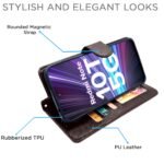 Mi Redmi Note 10T 5G / Poco M3 Pro 5G Flip Case Leather Finish | Inside TPU with Card Pockets | Wallet Stand and Shock Proof | Magnetic Closing | Complete Protection Flip Cover (Coffee)