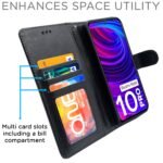 Mi Redmi Note 10 Pro/Note 10 Pro Max Flip Case | Vintage Leather Finish | Inside TPU | Wallet Stand | Magnetic Closing | Flip Cover for Mi Redmi Note 10 Pro/Note 10 Pro Max (Black)