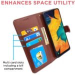 Samsung Galaxy A30 / A20 / M10s Flip Case Leather Finish | Inside TPU with Card Pockets | Wallet Stand and Shock Proof | Magnetic Closing | Complete Protection Flip Cover (Brown)