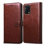 Flip Cover for Oppo F19s | Premium Leather Finish | Inbuilt Pockets & Stand | Flip Case for Oppo F19s (Brown)
