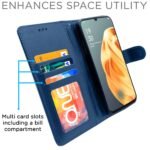 Flip Cover Leather Finish | Inside TPU with Card Pockets | Wallet Stand and Shock Proof | Complete Protection Flip Case for Oppo F15(Blue)