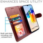 Vivo T1 5G / Vivo Y75 5G / iQOO Z6 5G Flip Cover | PU Leather Finish | 360 Protection | Wallet & Stand | Strong Magnetic Flip Case for Vivo T1 5G / Vivo Y75 5G / iQOO Z6 5G (Brown)